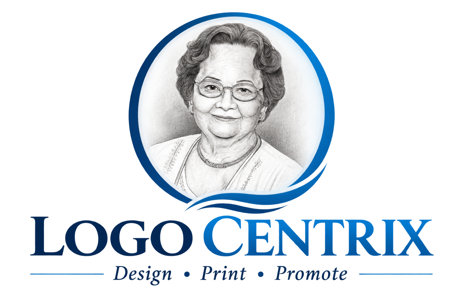 Logo Centrix logo featuring the portrait and blue circular design